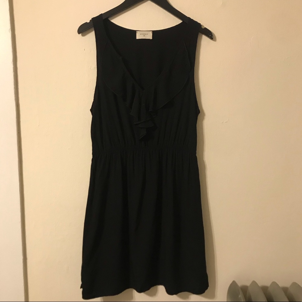 🍁Everyone Black Tank Top Dress with Ruffle